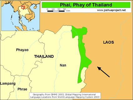 Map of Prai in Thailand