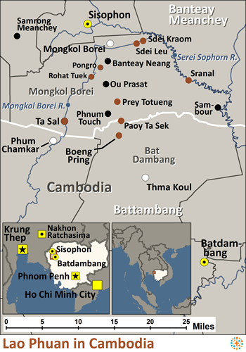 Map of Lao Phuan in Cambodia
