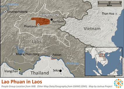 Map of Lao Phuan in Laos