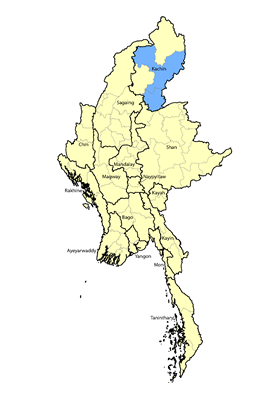 Map of Hpon in Myanmar (Burma)