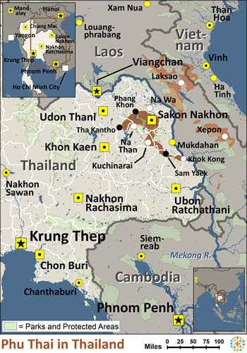 Map of Phu Thai in Thailand