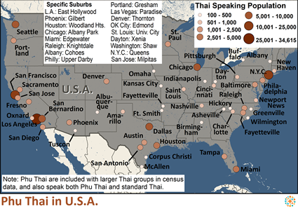 Map of Phu Thai in United States