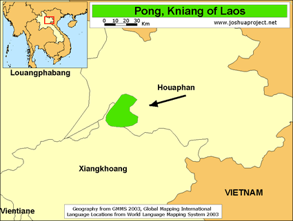 Map of Pong in Laos