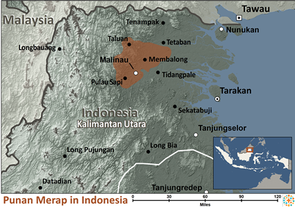 Map of Punan Tubu in Indonesia