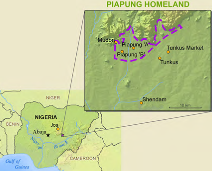 Map of Payung in Nigeria