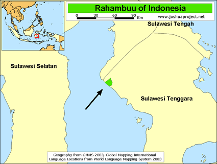Map of Rahambuu in Indonesia
