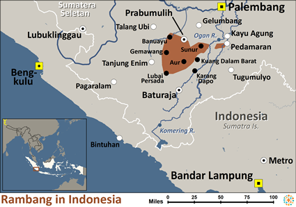 Map of Rambang in Indonesia