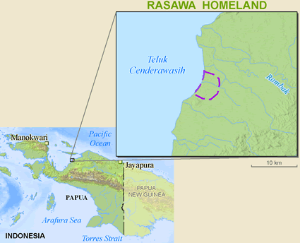 Map of Rasawa in Indonesia