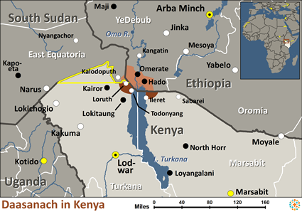 Map of Daasanach in Kenya