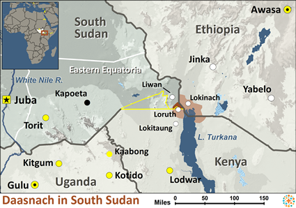 Map of Daasanach in South Sudan