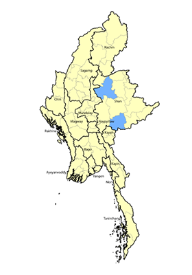 Map of Riang Lang in Myanmar (Burma)