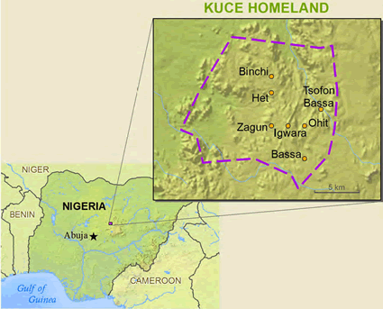 Map of Rukuba, Inchazi in Nigeria