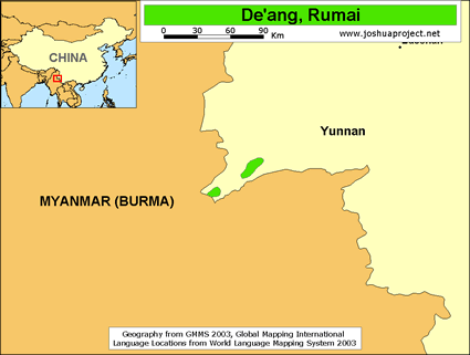 Map of Palaung, Rumai in China