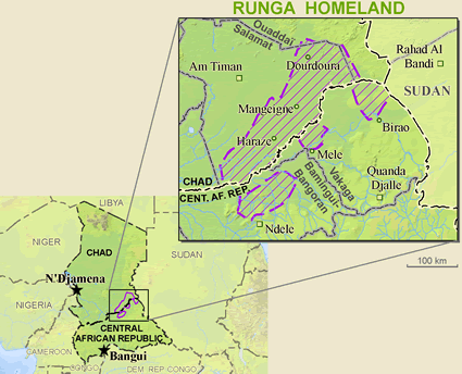 Map of Runga in Chad