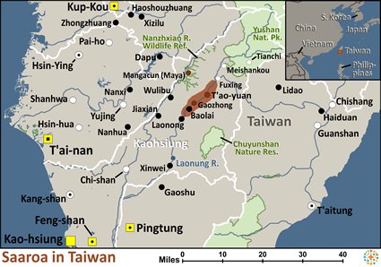 Map of Saaroa in Taiwan