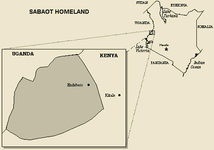 Map of Kalenjin, Sabaot in Kenya