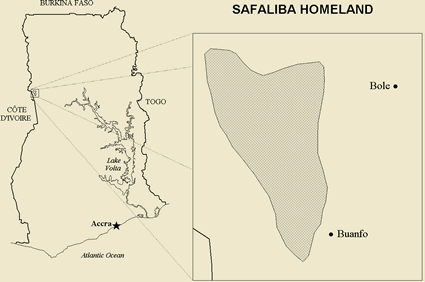 Map of Safaliba, Safazo in Ghana
