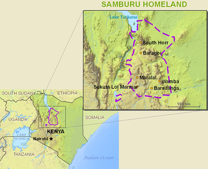Map of Samburu in Kenya