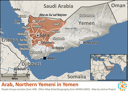 Map of Arab, Northern Yemeni in Yemen