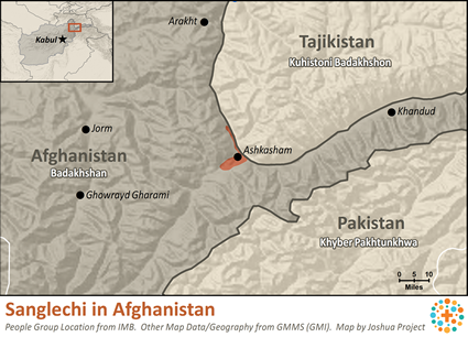 Map of Sanglechi in Afghanistan