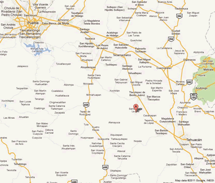 Map of Nahuatl, Santa Maria La Alta in Mexico