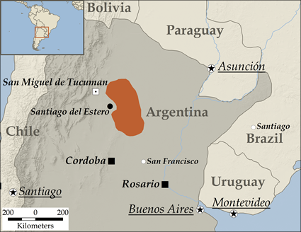 Map of Quichua, Santiago del Estero in Argentina