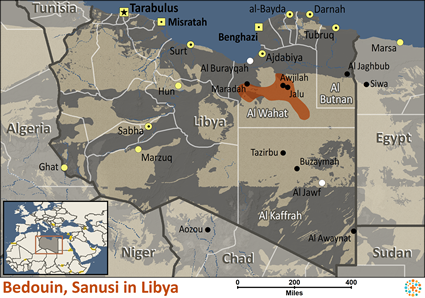 Map of Bedouin, Sanusi  in Libya