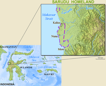 Map of Sarudu in Indonesia