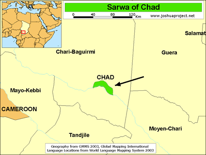 Map of Sarwa in Chad