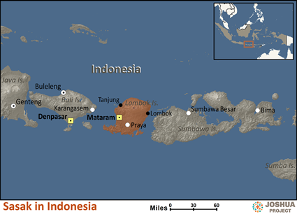 Map of Sasak in Indonesia