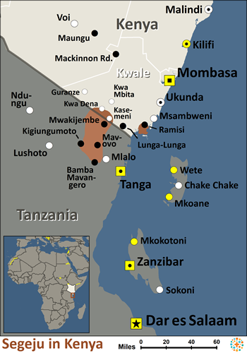 Map of Segeju in Kenya