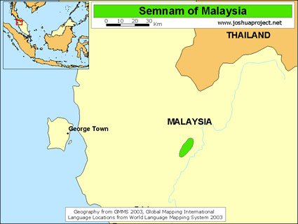Map of Semnam in Malaysia