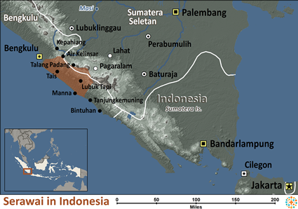 Map of Serawai in Indonesia