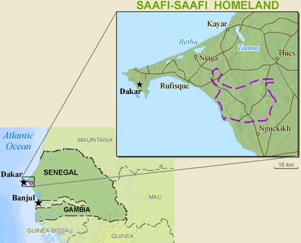 Map of Serer-Safen, Safi in Senegal