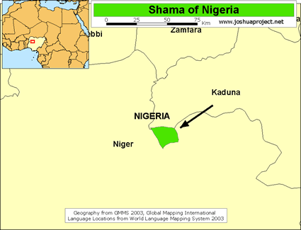 Map of Shama in Nigeria