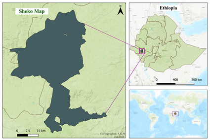 Map of Sheko in Ethiopia