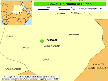 Map of Shwai in Sudan