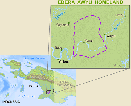 Map of Siagha-Yenimu, Oser in Indonesia