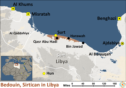 Map of Bedouin, Sirtican in Libya