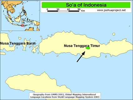 Map of So'a in Indonesia