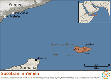 Map of Socotran in Yemen