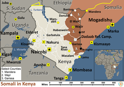 Map of Somali in Kenya