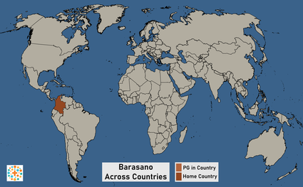 Map of Barasano, Southern in Colombia