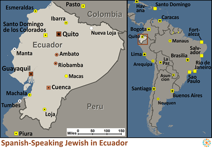 Map of Jewish, Spanish-speaking in Ecuador
