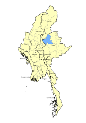 Map of Riang Lai in Myanmar (Burma)