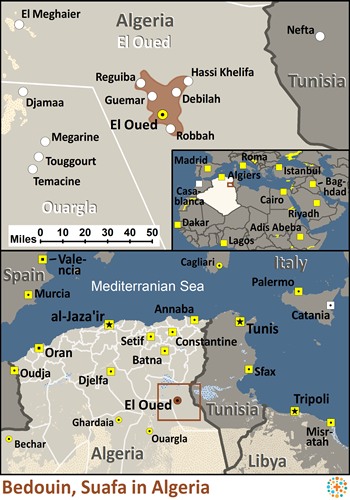 Map of Bedouin, Suafa in Algeria