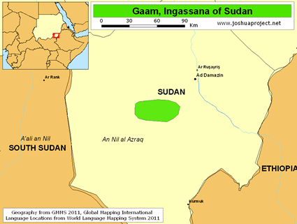 Map of Gaahmg in Sudan