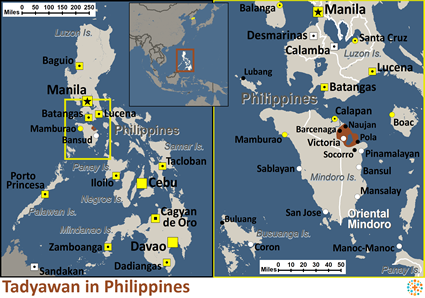 Map of Tadyawan in Philippines