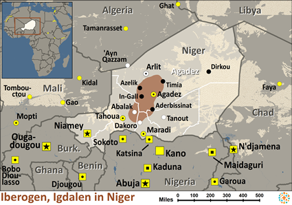Map of Igdalen, Tagdal in Niger