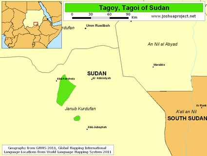 Map of Tagoy in Sudan